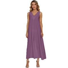 Antique Fuchsia Purple	 - 	v-neck Sleeveless Loose Fit Overalls by ColorfulDresses