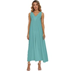 Northern Lights Blue	 - 	v-neck Sleeveless Loose Fit Overalls by ColorfulDresses