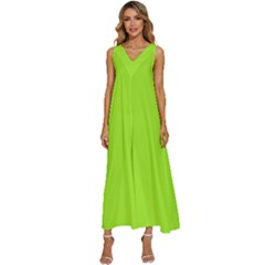 Lizard Green	 - 	v-neck Sleeveless Loose Fit Overalls by ColorfulDresses