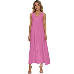 Persian Pink	 - 	v-neck Sleeveless Loose Fit Overalls