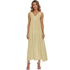 Medium Champagne	 - 	v-neck Sleeveless Loose Fit Overalls by ColorfulDresses