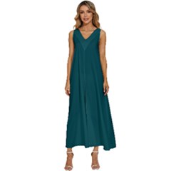 Eagle Green	 - 	v-neck Sleeveless Loose Fit Overalls by ColorfulDresses