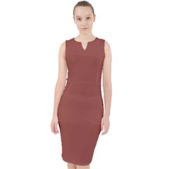 Chestnut Brown	 - 	midi Bodycon Dress