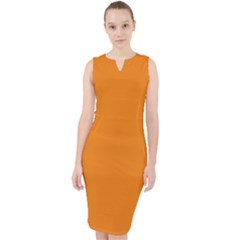 Apricot Orange	 - 	midi Bodycon Dress by ColorfulDresses