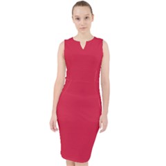 Raspberry Red	 - 	midi Bodycon Dress by ColorfulDresses