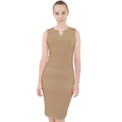 Wood Brown	 - 	midi Bodycon Dress by ColorfulDresses