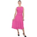 Brilliant Rose Pink	 - 	Midi Tie-Back Chiffon Dress View1