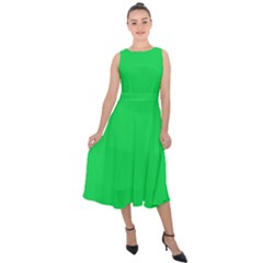 Malachite Green	 - 	midi Tie-back Chiffon Dress by ColorfulDresses