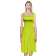 Bitter Lemon Green	 - 	midi Sleeveless Dress by ColorfulDresses