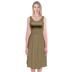 Dull Gold	 - 	midi Sleeveless Dress by ColorfulDresses