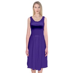 Persian Indigo Purple	 - 	midi Sleeveless Dress by ColorfulDresses