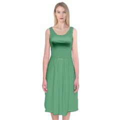 Shiny Shamrock Green	 - 	midi Sleeveless Dress by ColorfulDresses