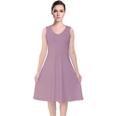 English Lavender Purple	 - 	v-neck Midi Sleeveless Dress by ColorfulDresses