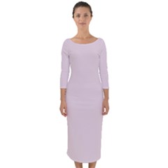 Lavender Pino Purple	 - 	quarter Sleeve Midi Bodycon Dress by ColorfulDresses