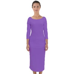 Iris Purple	 - 	quarter Sleeve Midi Bodycon Dress by ColorfulDresses