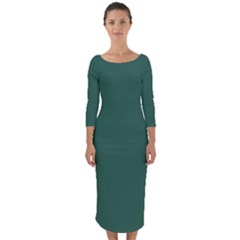 Medium Sea Green	 - 	quarter Sleeve Midi Bodycon Dress by ColorfulDresses