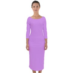 Lavender Purple	 - 	quarter Sleeve Midi Bodycon Dress by ColorfulDresses