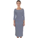 Tradewinds Grey	 - 	Quarter Sleeve Midi Bodycon Dress View1