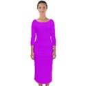 Psychedelic Purple	 - 	Quarter Sleeve Midi Bodycon Dress View1