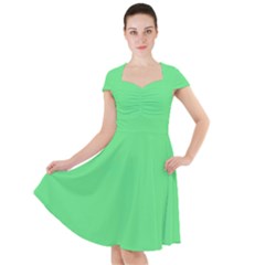 Algae Green	 - 	cap Sleeve Midi Dress by ColorfulDresses