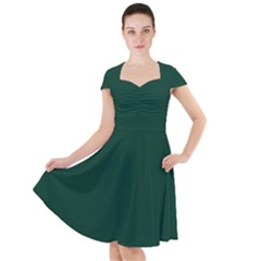 Sacramento Green	 - 	cap Sleeve Midi Dress by ColorfulDresses