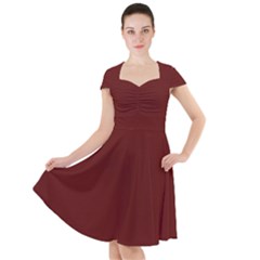 Jam Red	 - 	cap Sleeve Midi Dress by ColorfulDresses