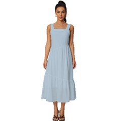 Beau Blue	 - 	square Neckline Tiered Midi Dress