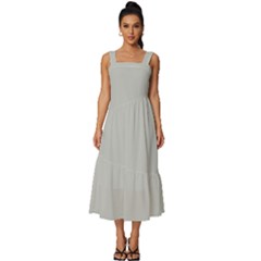 Harbor Grey	 - 	square Neckline Tiered Midi Dress