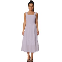 Languid Lavender Purple	 - 	square Neckline Tiered Midi Dress by ColorfulDresses