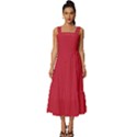 Cardinal Red	 - 	Square Neckline Tiered Midi Dress View1