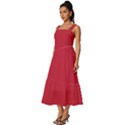 Cardinal Red	 - 	Square Neckline Tiered Midi Dress View2