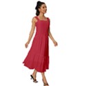 Cardinal Red	 - 	Square Neckline Tiered Midi Dress View3