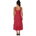 Cardinal Red	 - 	Square Neckline Tiered Midi Dress View4