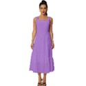 Floral Purple	 - 	Square Neckline Tiered Midi Dress View1