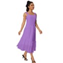 Floral Purple	 - 	Square Neckline Tiered Midi Dress View3