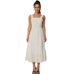 Coconut Milk	 - 	square Neckline Tiered Midi Dress by ColorfulDresses