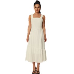 Cosmic Latte	 - 	square Neckline Tiered Midi Dress