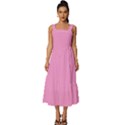 Soft Pink	 - 	Square Neckline Tiered Midi Dress View1