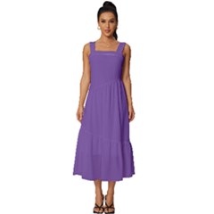 Royal Purple	 - 	square Neckline Tiered Midi Dress