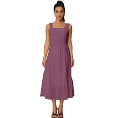 Twilight Lavender Purple	 - 	square Neckline Tiered Midi Dress by ColorfulDresses