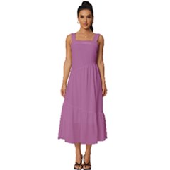 Pearly Purple	 - 	square Neckline Tiered Midi Dress