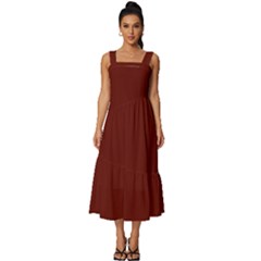 Garnet	 - 	square Neckline Tiered Midi Dress