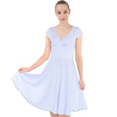 Alice Blue	 - 	cap Sleeve Front Wrap Midi Dress by ColorfulDresses