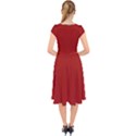 Apple Red	 - 	Cap Sleeve Front Wrap Midi Dress View2