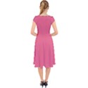 Rouge Pink	 - 	Cap Sleeve Front Wrap Midi Dress View2