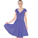 Blue Iris	 - 	Cap Sleeve Front Wrap Midi Dress View1