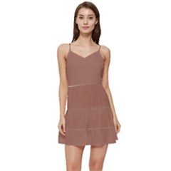 Blast Off Bronze Brown	 - 	short Frill Dress by ColorfulDresses