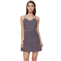 Fog Grey	 - 	short Frill Dress by ColorfulDresses