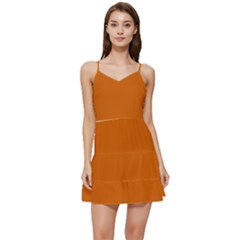 Marmelade Orange	 - 	short Frill Dress by ColorfulDresses