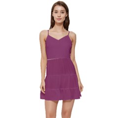 Glistening Grape Purple	 - 	short Frill Dress by ColorfulDresses